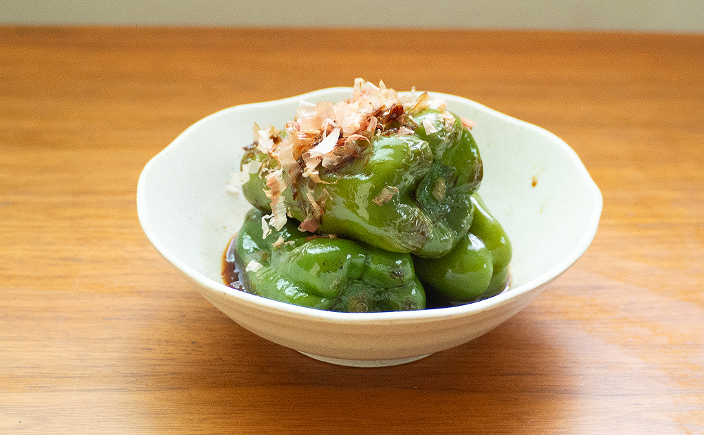 丸ごと食べ切り 夏野菜レシピ_ピーマンの種・わたごと焼き浸し